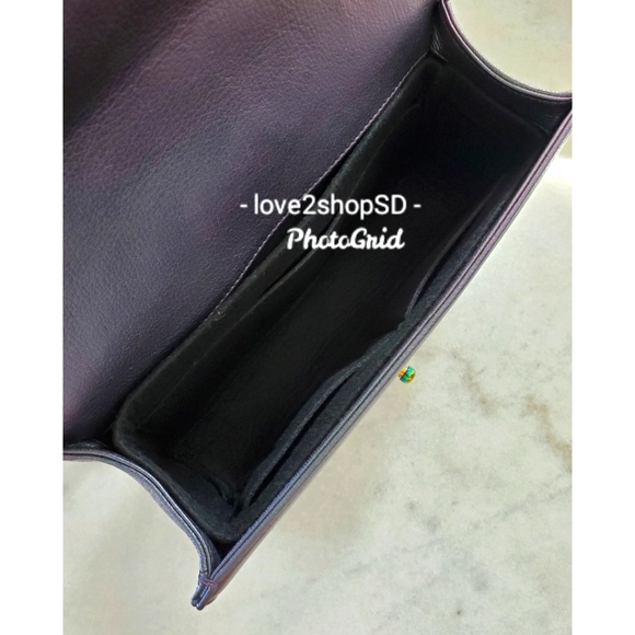 Organizer Shaper Protector Insert fits Chanel Old Medium BOY Bag Pockets Black - Picture 3 of 6